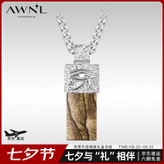AWNL 【馬思唯同款】荷魯斯之眼項鏈男吊墜飾品送男友七夕情人節(jié)禮物 圖畫石項鏈-鈦鋼鏈款 項鏈單款 鏈長61.5cm