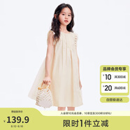 巴拉巴拉女童無袖連衣裙2024夏季網(wǎng)紗拼接甜美全棉蕾絲裙子潮208224111037