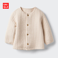 優(yōu)衣庫嬰幼兒寶寶壓線(xiàn)開(kāi)衫/外套上衣479599 30 淺米色 70