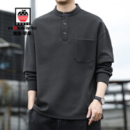 AEMAPE美國(guó)蘋果秋冬長(zhǎng)袖衛(wèi)衣男加絨寬松體恤圓領(lǐng)純色韓版時(shí)尚中青年上衣 2441灰色衛(wèi)衣 XL 140-155斤