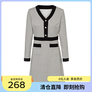 敦奴（DUNNU）dunnu秋季時尚修身長袖連衣裙女 正黑色 M