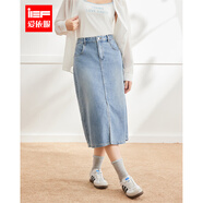 IEF/愛(ài)依服【微胖】大碼女裝2025夏季新款韓版通勤百搭牛仔長(cháng)包裙 牛仔藍 L
