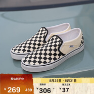 VANS范斯官方 Asher黑白棋盤格一腳蹬男女帆布鞋 黑白棋盤格  37 