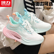 回力官方女鞋保暖運動(dòng)鞋女冬季新款加絨加厚棉鞋女 白綠粉 37