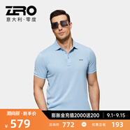 零度Zero男鞋男裝商務(wù)休閑T恤夏季新品男士純棉時(shí)尚百搭男裝 淺藍(lán)色 S