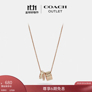 蔻馳（COACH）奧萊女士項(xiàng)鏈高級(jí)感時(shí)尚百搭飾品禮物 經(jīng)典標(biāo)志項(xiàng)鏈