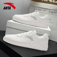 安踏（ANTA）男鞋黑白熊貓板鞋小白鞋百搭2025秋季低幫減震學(xué)生休閑運動(dòng)鞋 8001-3象牙白 40.5