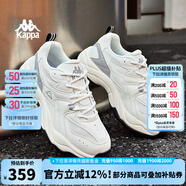 KAPPA卡帕男鞋老爹鞋子男2025夏季新款復(fù)古時(shí)尚跑步鞋厚底顯高休閑鞋男 韓國(guó)白/靜謐灰 35
