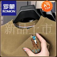 羅蒙（ROMON）華夫格圓領(lǐng)男士長(zhǎng)袖T恤秋季新款濮森拉夫·勞倫馬球刺繡高端衛(wèi)衣 卡其色 D26618 M 48