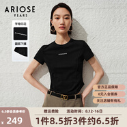 艾諾絲雅詩(shī)商場(chǎng)同款2025夏季新品通勤百搭經(jīng)典黑色修身圓領(lǐng)T恤30466160 黑色 M
