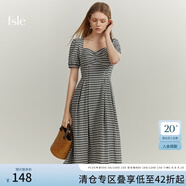 FANSILANEN范思藍(lán)恩22FS2124法式格子吊帶連衣裙女夏季長(zhǎng)款甜美氣質(zhì)顯瘦裙子 長(zhǎng)款黑白格 S