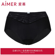 愛慕（Aimer）內(nèi)褲女士中腰三角內(nèi)褲女經(jīng)典KiKi褲輕薄光面內(nèi)衣馬卡龍多色內(nèi)褲 黑色 1條 M (165)