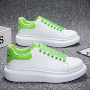麥昆小白鞋2023夏季透氣鞋子男潮流百搭厚底增高男鞋運動(dòng)板鞋 青蘋(píng)果綠 單層 35 男