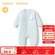 巴拉巴拉balaOne嬰兒連體衣夾棉冬裝2025款秋冬寶寶爬服哈衣208425133202