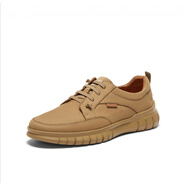 暇步士（Hush Puppies）2024秋簡約舒適百搭簡約男休閑皮鞋B7F01CM4 卡其色 43