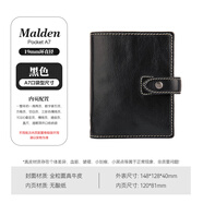 Filofax英國進口Malden真牛皮商務筆記本辦公記事本活頁手帳日程本會議記錄禮品禮盒裝隨身口袋高顏值皮面 A7 pocket 黑色028627