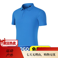源于衣工作服定制工衣工裝Polo翻領(lǐng)T恤定做logo冰絲無(wú)痕刺繡夏季文化衫 湖藍(lán)色 均碼 S