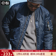 馬登工裝美式復(fù)古MA1飛行員棉服夾克男秋冬加厚棉襖棒球服上衣外套 寶藍色 2XL