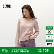 森馬（Semir）森柔毛衫|毛衣女圓領(lǐng)純色打底衫簡(jiǎn)約休閑冬季溫柔系絞花百搭 紅色調00366 M