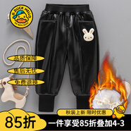 G.DUCKKIDS女童褲子秋冬季兒童皮褲三層加絨夾棉一條過(guò)冬加厚靴褲寶寶保暖褲 三層棉褲 120碼建議身高110-120cm6-7歲