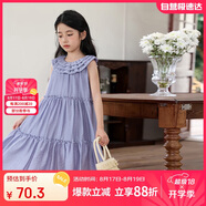 LUSON陳大豬 女童背心裙2025夏季新款娃娃領(lǐng)韓版兒童連衣裙洋氣A字裙子