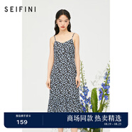 詩凡黎（'SEIFINI）【商場同款】夏季新款碎花吊帶甜美連衣裙女3D4491381 黑色 S 155/80A