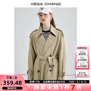 VEGA CHANG風(fēng)衣外套女2025年春秋新款中長款高級感純色大衣 摩卡棕 M