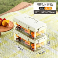 手提保鮮盒戶外露營便攜冰盒保鮮盒戶外野餐春游水果飲料食材保鮮 淡綠兩個裝分格不串味密封