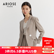 艾諾絲雅詩(shī)商場(chǎng)同款春秋新款一?？畚餮b外套短款休閑小西服上衣10221326 燕麥色 XL
