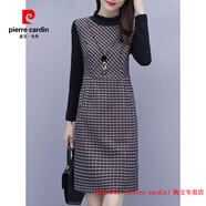 皮爾卡丹（pierre cardin）品牌高檔輕奢毛呢連衣裙女士秋裝加絨短裙氣質(zhì)格子一步包臀裙中年 品牌高端新品-圖片色(常規) 2XL 【125-135斤】