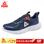 匹克（PEAK）運動(dòng)鞋男春夏跑鞋男輕便網(wǎng)面透氣休閑秋冬防潑水革面運動(dòng)跑步鞋男 深海蘭【網(wǎng)革拼接】 44