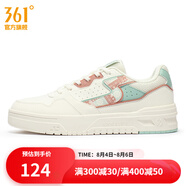 361度女運動鞋冬季新款女板鞋 羽毛白/粉泥紅 38