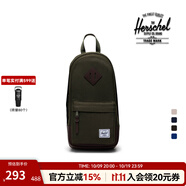 Herschel加拿大赫行 經(jīng)典系列Heritage男女單肩斜挎包手機包 常青藤綠/菊苣咖啡色 8升