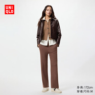 優(yōu)衣庫(kù)女裝可機(jī)洗羅紋針織長(zhǎng)褲/寬松休閑褲473802 478847 483301 483301/36褐色 2XL