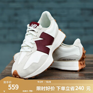 NEW BALANCE NB327官方休閑鞋女鞋秋冬復古增高鞋潮流百搭低幫輕便軟底運動(dòng)鞋 灰色/米白/酒紅 WS327KA 38 (腳長(cháng)24.5cm)