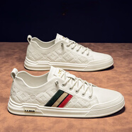 G.N.SHIJIA輕奢品牌男鞋春秋季新款商務(wù)休閑鞋子男士小白鞋板鞋男 米色 GN122101546 41