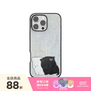 PopSockets【毛絨故事·手機(jī)殼】泡泡騷防摔手機(jī)保護(hù)套適用蘋果iPhone17/16promax可愛寵物貓狗磁吸手機(jī)殼 黑白貼貼 iPhone 14 Pro