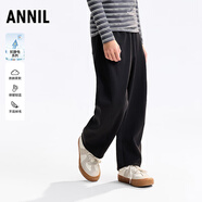 安奈兒童裝男女童百搭褲子針織夾褲2025冬 黑色 130cm