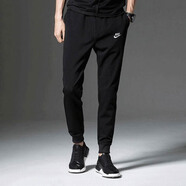 耐克（NIKE）官方艦店男褲2025秋季新款休閑褲束腳小腳長褲衛(wèi)褲針織透氣運(yùn)動(dòng)褲 BV2763-010/黑色針織/薄款透氣 S /165/72A