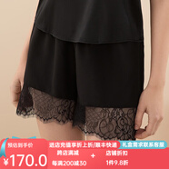金三塔商場(chǎng)同款金三塔睡衣女真絲蕾絲花邊家居褲睡褲家居服YSF9B903 黑色7100 L