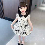 YEEHOO英氏氏【斷碼】女童夏季洋裝2025新款2歲女寶寶衣服小童夏裝兒童 白色(升級款不掉色) 110 cm
