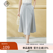 固執(zhí)（OBSTINATE）【特價】夏季新款學(xué)院格子中長半身裙11122BQ07477 灰白格子 XL