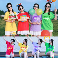 依啟碩糖果彩色T恤女閨蜜裝T恤女姐妹班服出游團建聚會(huì )團建紀念t恤定制 閨蜜聚會(huì )拍照短袖-定制款 L 【建議115-130斤左右】