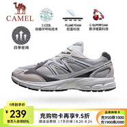 駱駝（CAMEL）[追尋1.0]慢跑鞋男山野版密網(wǎng)復(fù)古運(yùn)動(dòng)跑步鞋女 7051C，泥沙灰/石板灰，男 【密網(wǎng)】 41
