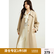 獨束大碼女裝小A字型中長款風衣外套2025春時髦chic風設(shè)計感風衣 卡其色 M (尺碼：1)