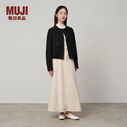無印良品（MUJI） 女式 彈力起毛 開衫式夾克 女外套秋季款 長袖 BD0YSC4A 黑色 S (155/80A)