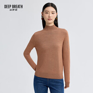 深呼吸DEEP BREATH女裝可機(jī)洗純羊毛打底針織衫女A300962 卡其 L (4)