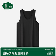 松山棉店男背心無袖t恤舒爽天絲打底汗衫薄款透氣內(nèi)搭黑色175/L