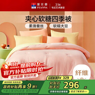 富安娜軟糖 蠶絲大豆被子 超柔針織春秋被芯雙人四季被約5.8斤203*229cm