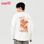 班尼路（Baleno）國潮t恤男秋季新款重磅純棉長(cháng)袖上衣打底衫休閑寬松情侶百搭秋裝